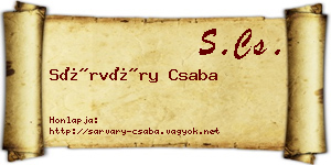 Sárváry Csaba névjegykártya