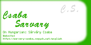 csaba sarvary business card